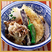 舞茸と茄子の揚げ出し豆腐の画像